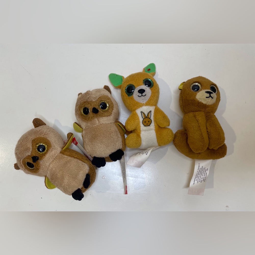 Ty Plush Lot McDonald's Stuffed Glitter Eyes Sammy, Kipper, Henry Toys Size 3.5”